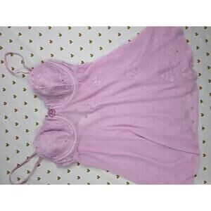 Victorias Secret EMBELLISHED VINTAGE y2k 36C Purple Underwire Nightie Purple